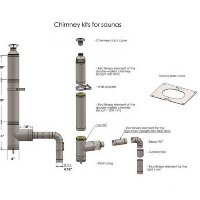Chimney Set for out the Side with Elbow